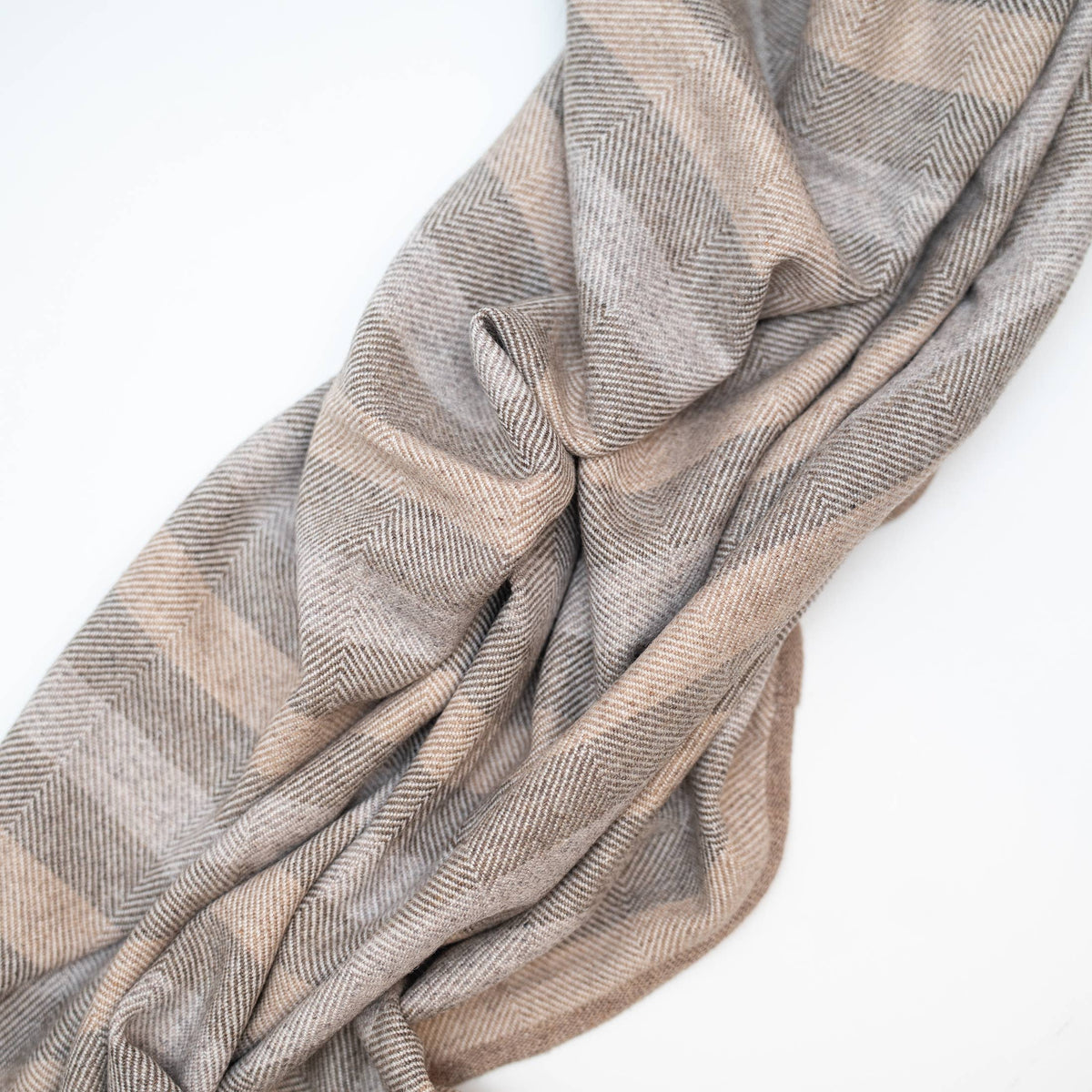striped blanket on white background