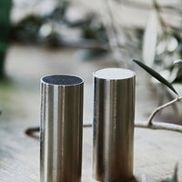 Brushed Silver Salt & Pepper Shakers