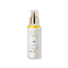 White spray serum bottle with gold cap on a white background
