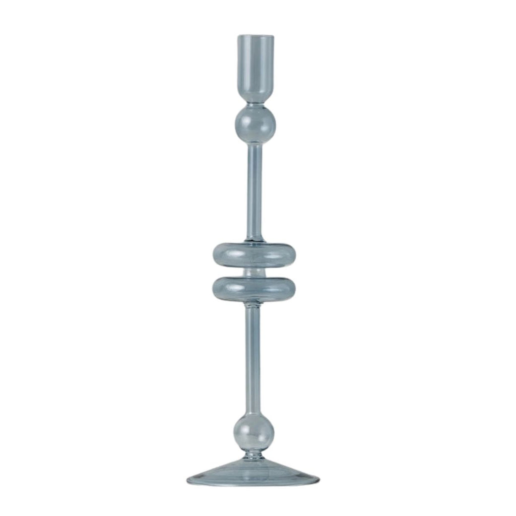 large light blue candle holder on a white background