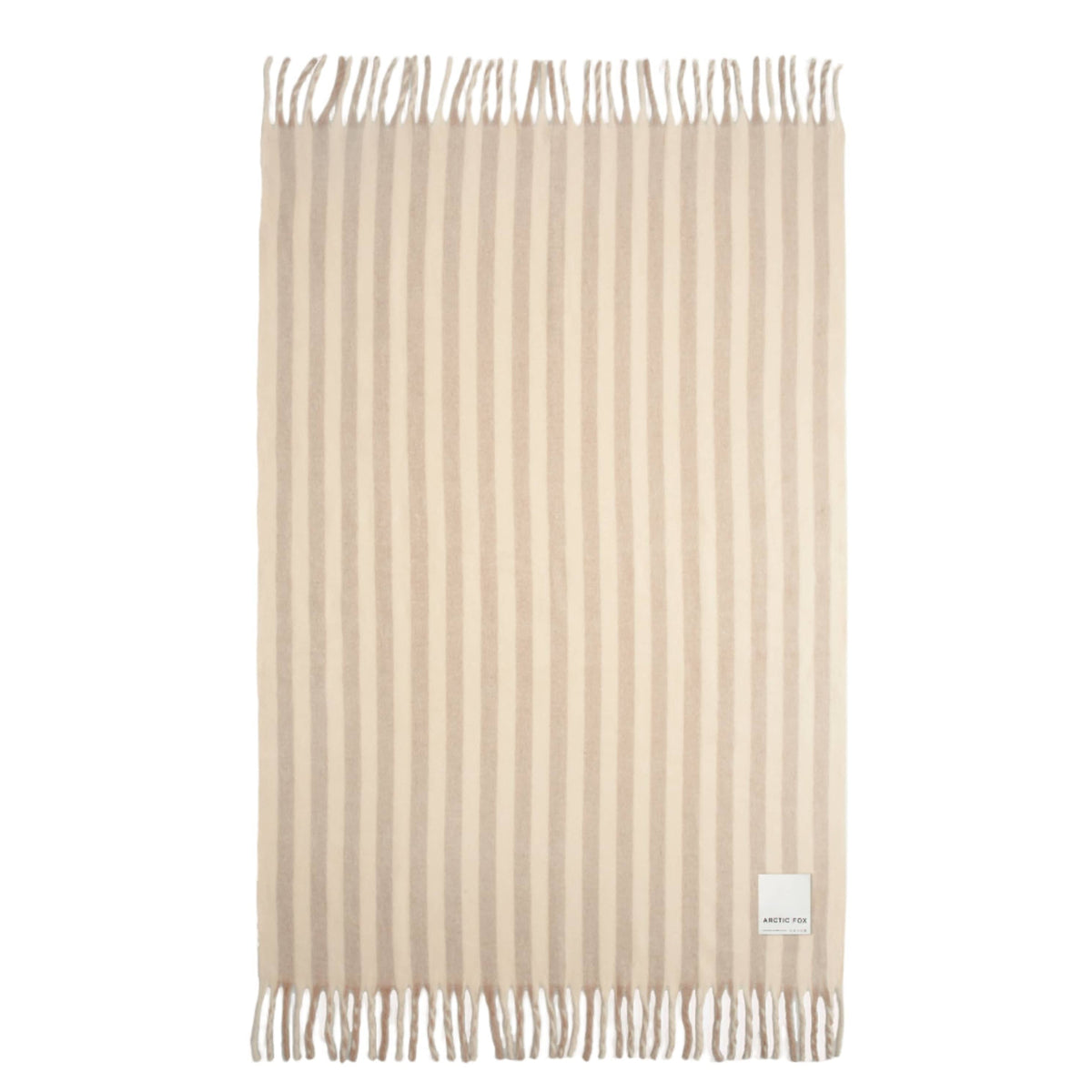 The Wool Stripe Throw - Pale Taupe Stripe - FW25 Arctic Fox & Co. - North America Modern Nomad Home decor store Denver CO Colorado