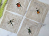 Insect Embroidered Coasters and Dinner Napkins - Set of Four Dot and Army Modern Nomad Home decor store Denver CO Colorado