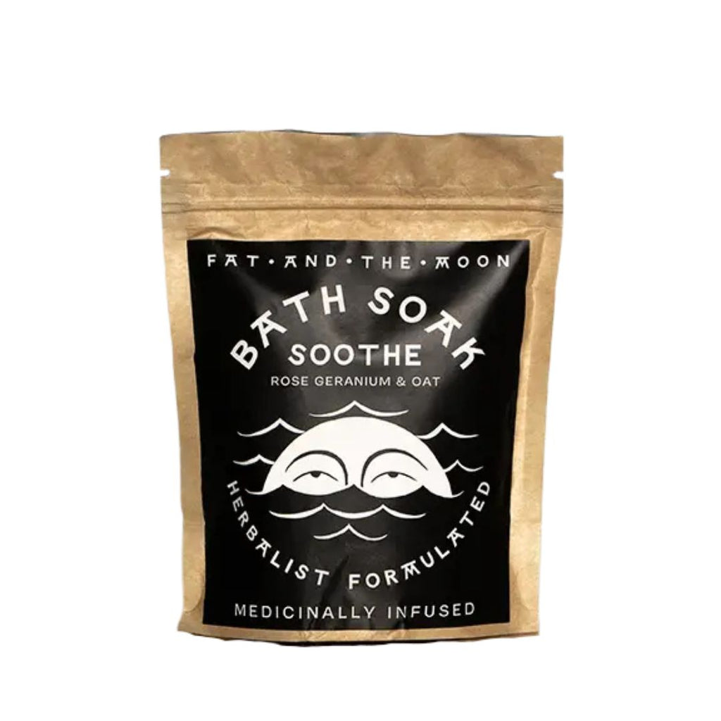 Bath soak packaging with brand logo on a white background