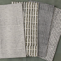 Alice Stripes Black Block Printed Napkins (Set of 4)