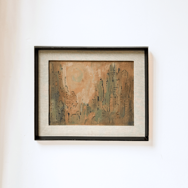 Framed artwork on a white wall