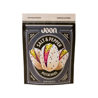 Packaging of Joon Salt & Pepper Pistachios on a white background