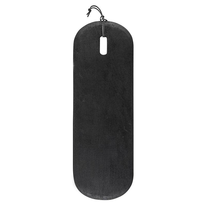 large black mango wood board on white background