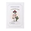 Packaging of Makabi & Sons shortbread butter cookies with skeleton and cactus illustration on a white background