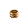 gold thick double banded ring on a white background