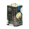 Popcorn with nori crunch in a green packaging bag on a white background