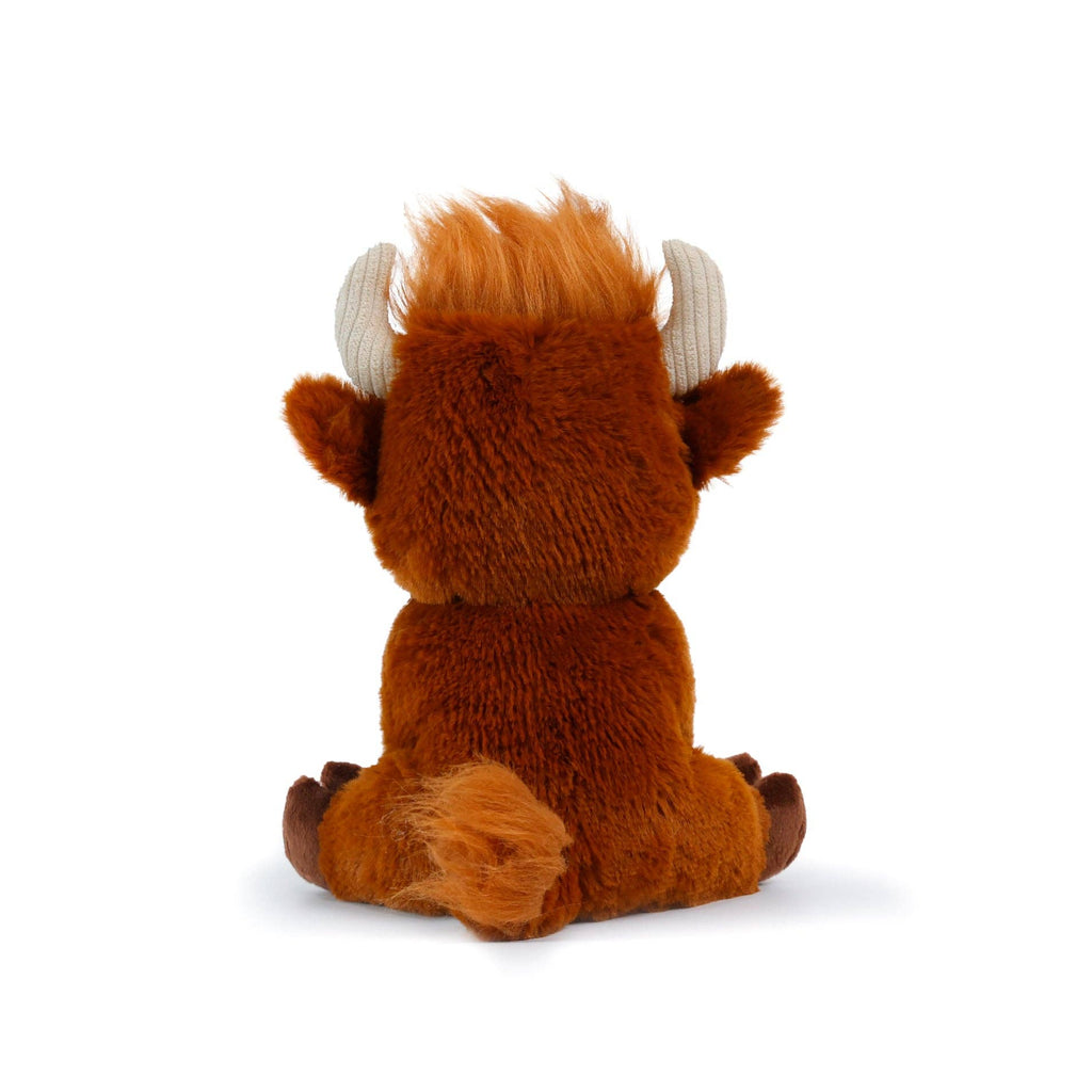 Plush toy of a brown creature with horns on a white background