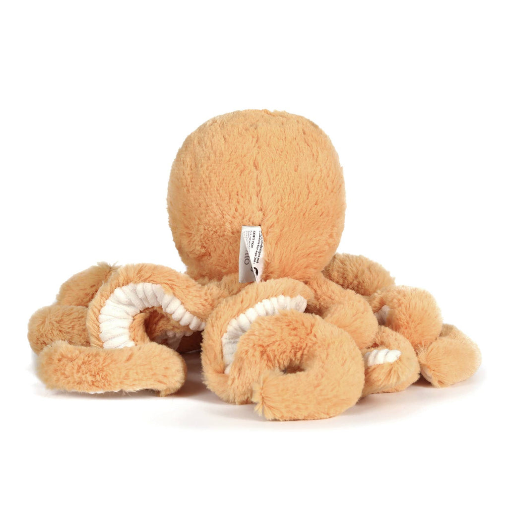 Plush toy octopus on a white background