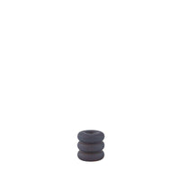 blue ceramic rounded candle holder on white background