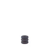 blue ceramic rounded candle holder on white background