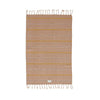 Beige and yellow striped towel with tassels on a white background