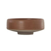 Brown ceramic bowl on a white background