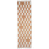 peach beige checkered moroccan wool runner modern nomad home denver co
