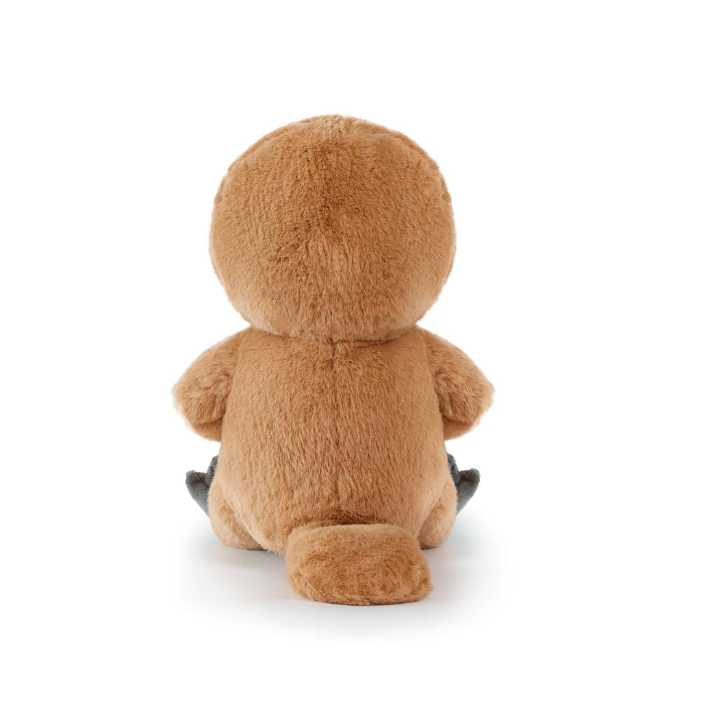 Brown plush toy on a white background