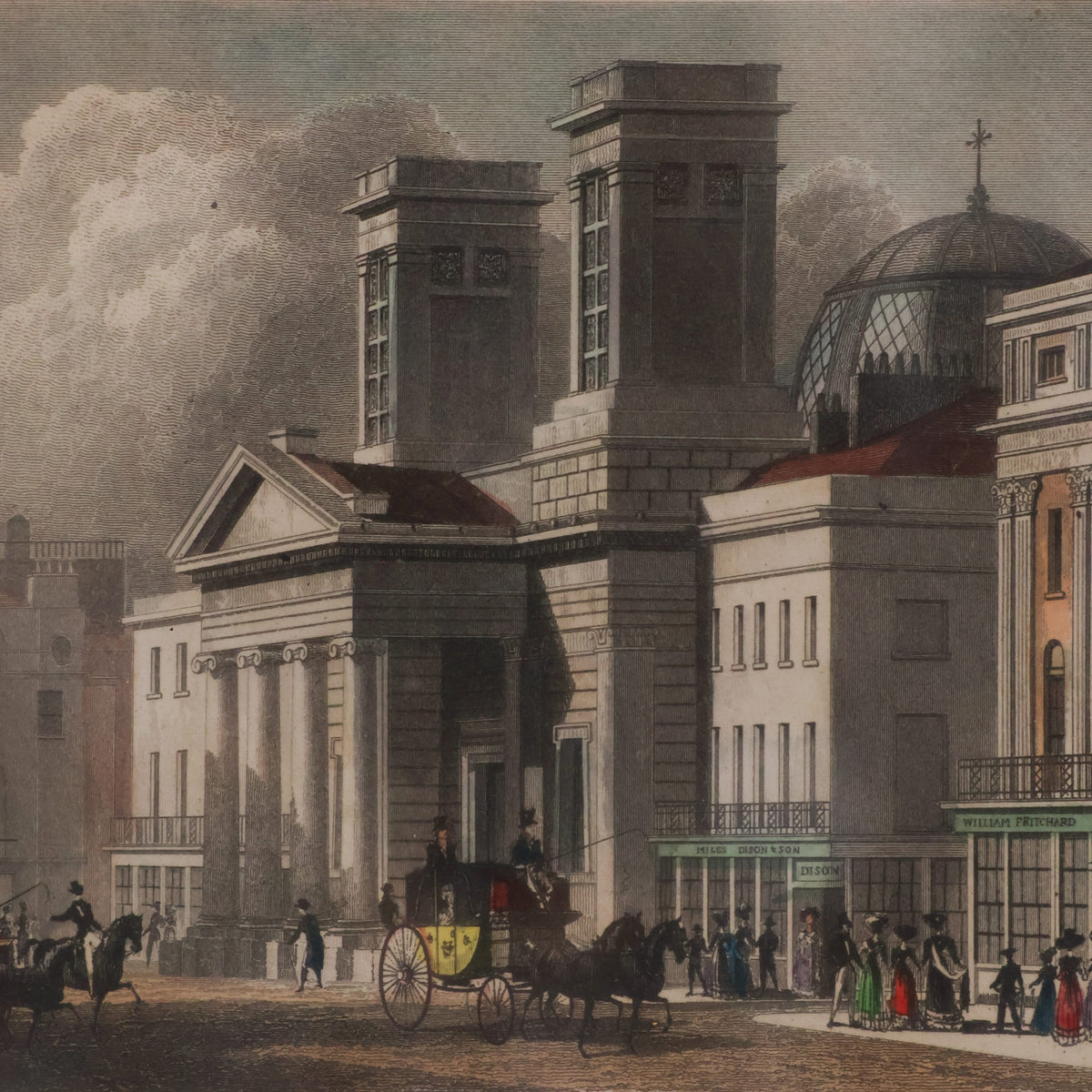 close up of a vintage print of the historical town of st. george