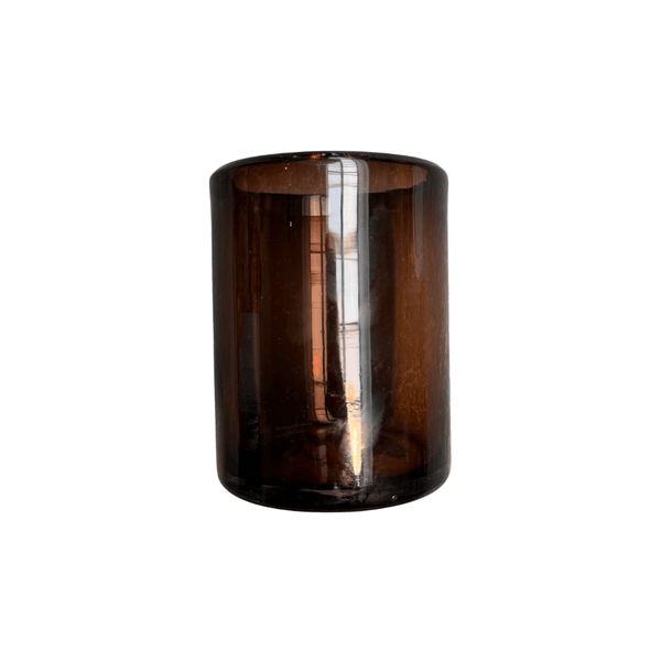 Brown glass on a white background