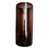 Brown cylindrical glass vase on a white background