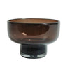 Smoky brown glass bowl on a white background