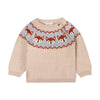Children's sweater with fox pattern on a white background