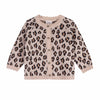 Leopard print cardigan on a white background