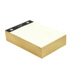 A gold-colored rectangular box with a cream-colored top surface and a black header band along one edge, photographed on a plain white background.